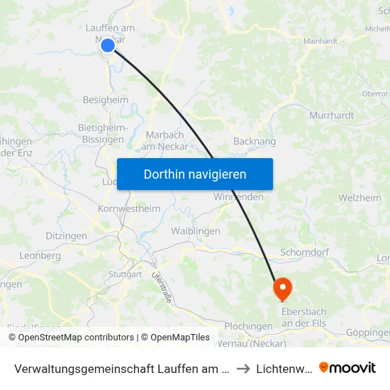 Verwaltungsgemeinschaft Lauffen am Neckar to Lichtenwald map
