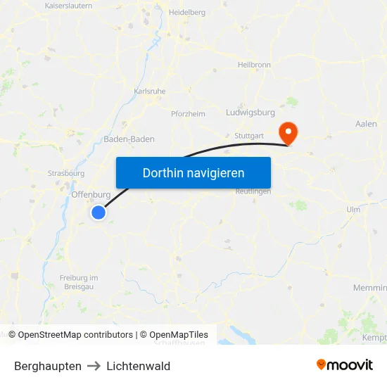 Berghaupten to Lichtenwald map
