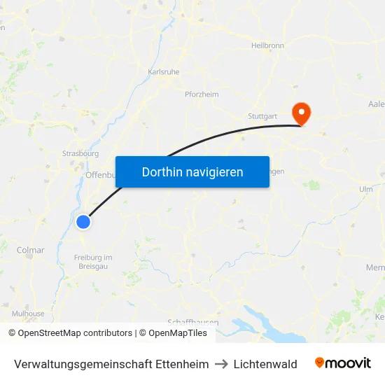 Verwaltungsgemeinschaft Ettenheim to Lichtenwald map