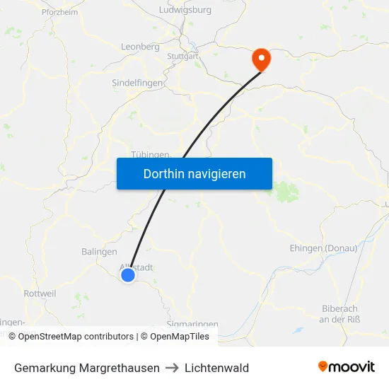 Gemarkung Margrethausen to Lichtenwald map