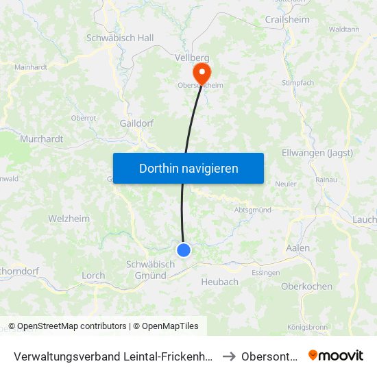Verwaltungsverband Leintal-Frickenhofer Höhe to Obersontheim map