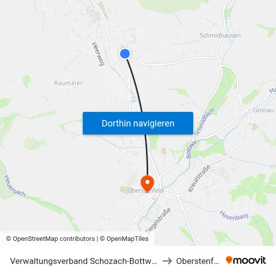 Verwaltungsverband Schozach-Bottwartal to Oberstenfeld map