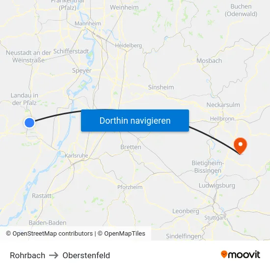 Rohrbach to Oberstenfeld map