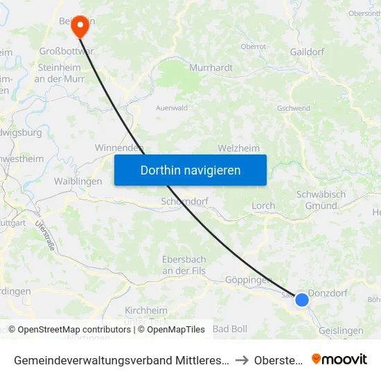 Gemeindeverwaltungsverband Mittleres Fils-Lautertal to Oberstenfeld map