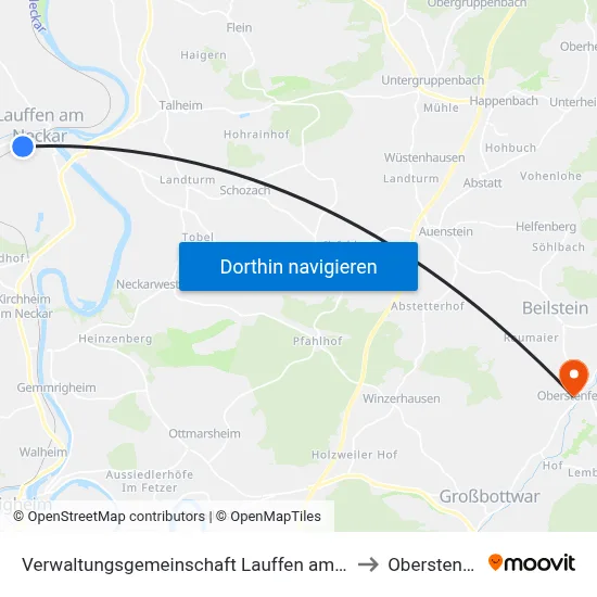 Verwaltungsgemeinschaft Lauffen am Neckar to Oberstenfeld map