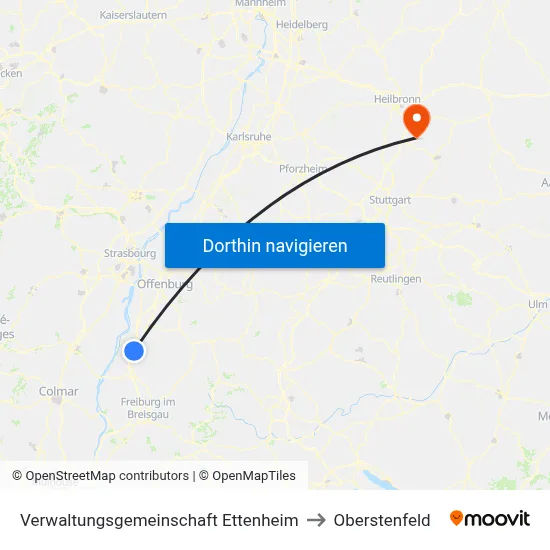 Verwaltungsgemeinschaft Ettenheim to Oberstenfeld map