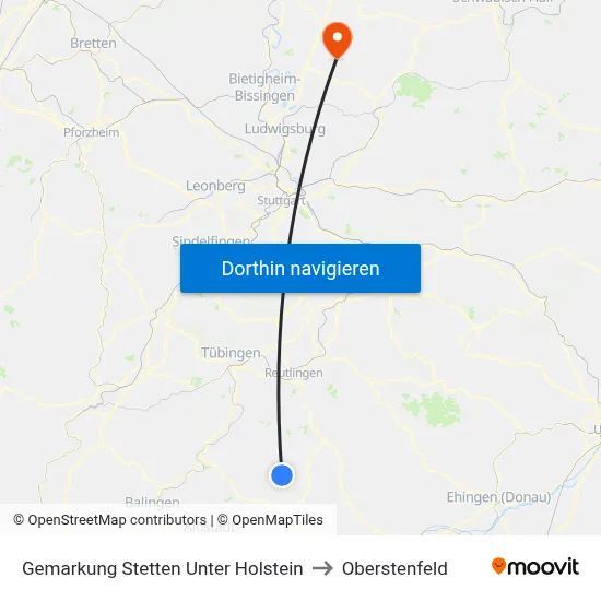 Gemarkung Stetten Unter Holstein to Oberstenfeld map