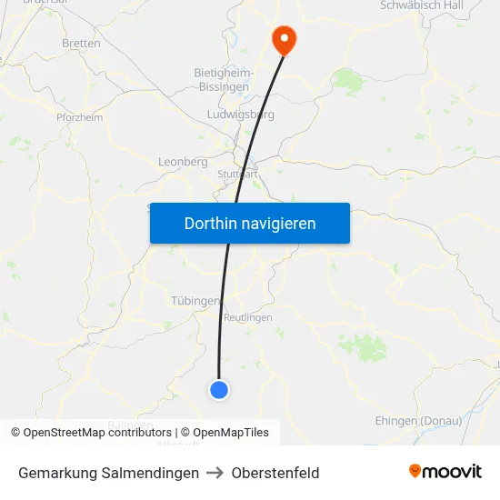 Gemarkung Salmendingen to Oberstenfeld map