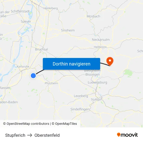 Stupferich to Oberstenfeld map