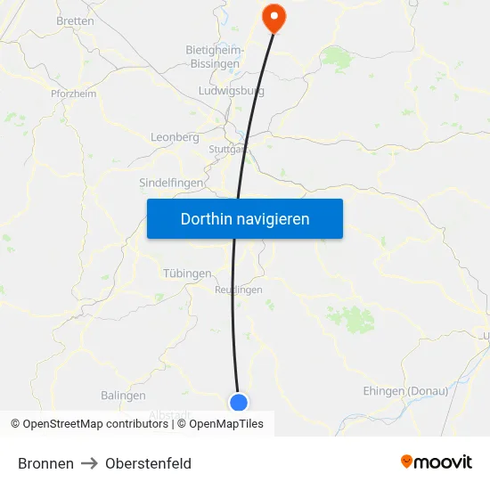 Bronnen to Oberstenfeld map