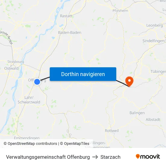 Verwaltungsgemeinschaft Offenburg to Starzach map