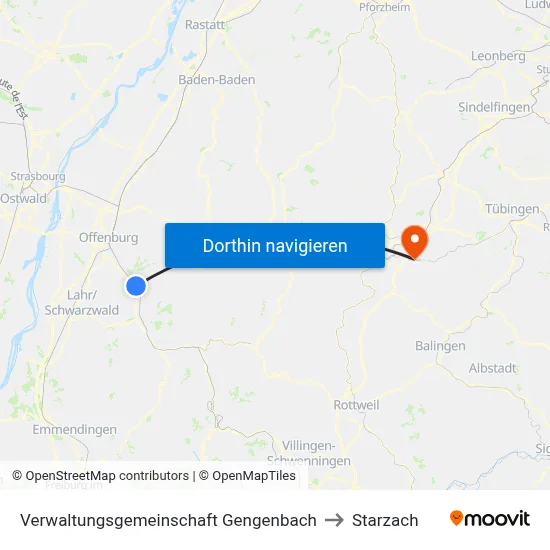 Verwaltungsgemeinschaft Gengenbach to Starzach map