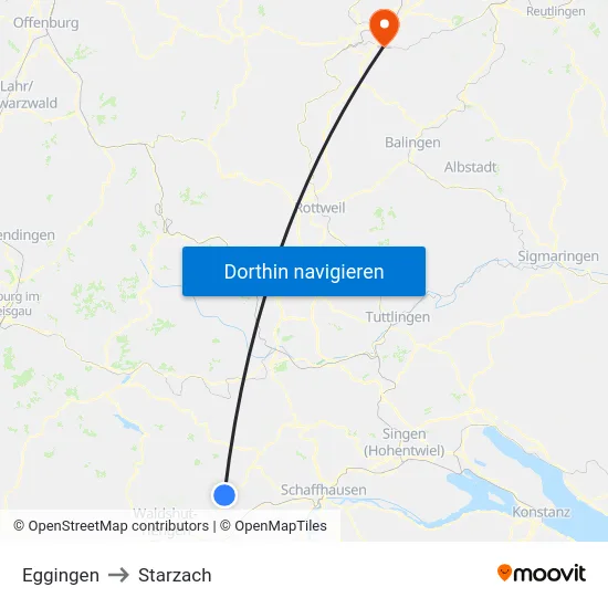 Eggingen to Starzach map