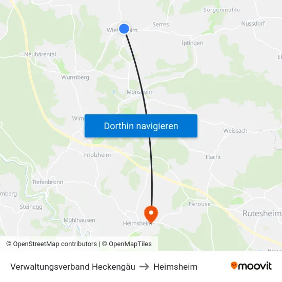 Verwaltungsverband Heckengäu to Heimsheim map