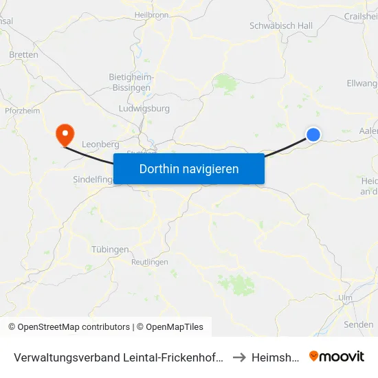 Verwaltungsverband Leintal-Frickenhofer Höhe to Heimsheim map