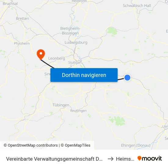 Vereinbarte Verwaltungsgemeinschaft Der Stadt Göppingen to Heimsheim map