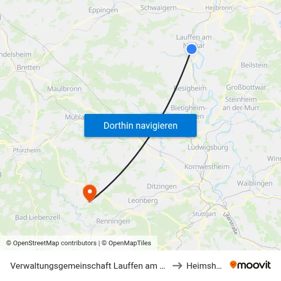 Verwaltungsgemeinschaft Lauffen am Neckar to Heimsheim map