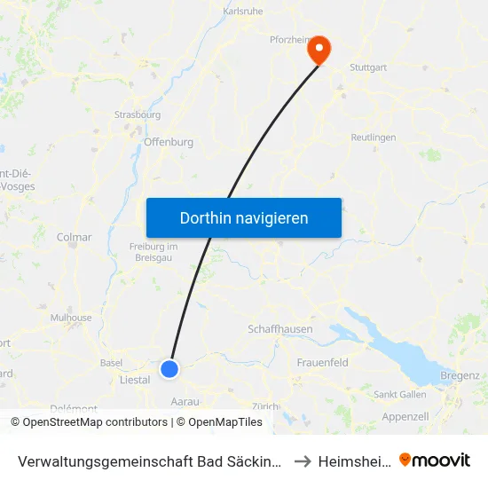 Verwaltungsgemeinschaft Bad Säckingen to Heimsheim map