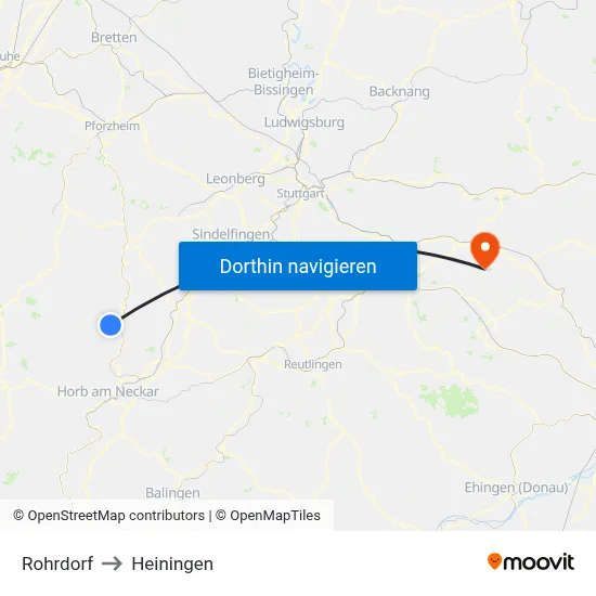 Rohrdorf to Heiningen map