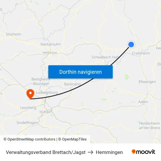 Verwaltungsverband Brettach/Jagst to Hemmingen map