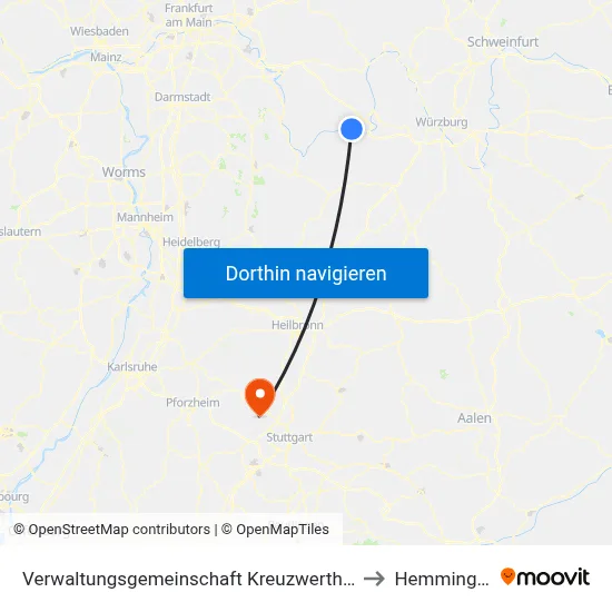Verwaltungsgemeinschaft Kreuzwertheim to Hemmingen map
