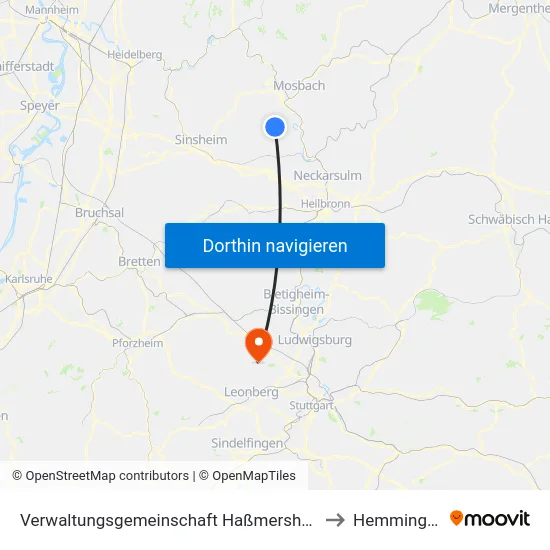 Verwaltungsgemeinschaft Haßmersheim to Hemmingen map