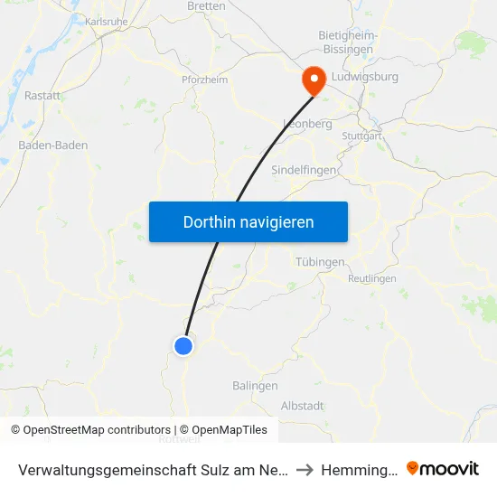 Verwaltungsgemeinschaft Sulz am Neckar to Hemmingen map