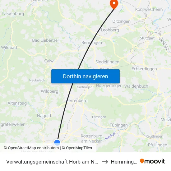 Verwaltungsgemeinschaft Horb am Neckar to Hemmingen map