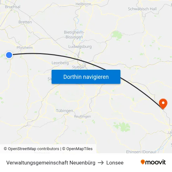 Verwaltungsgemeinschaft Neuenbürg to Lonsee map