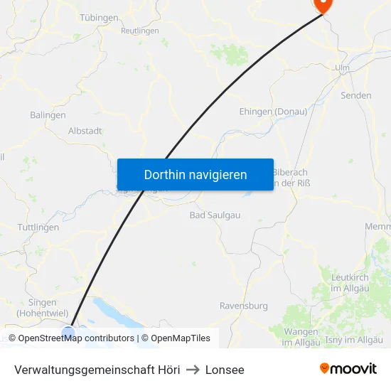 Verwaltungsgemeinschaft Höri to Lonsee map