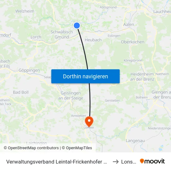 Verwaltungsverband Leintal-Frickenhofer Höhe to Lonsee map