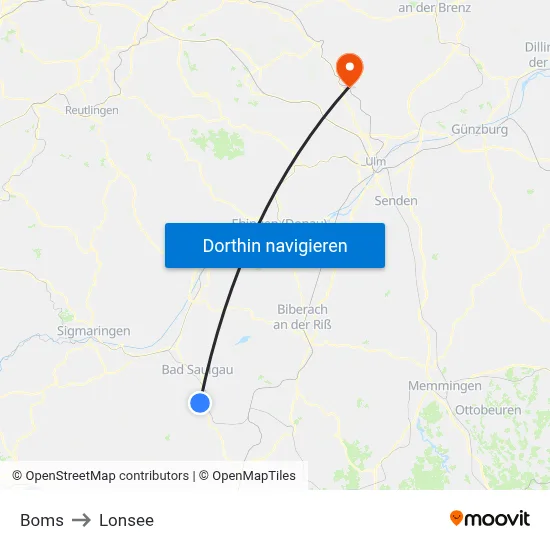 Boms to Lonsee map