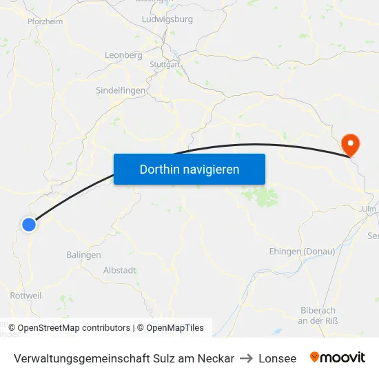 Verwaltungsgemeinschaft Sulz am Neckar to Lonsee map