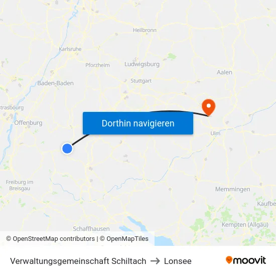 Verwaltungsgemeinschaft Schiltach to Lonsee map