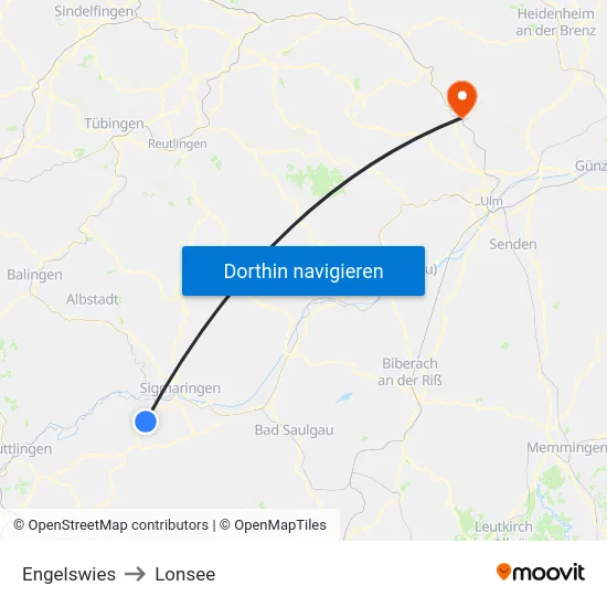 Engelswies to Lonsee map