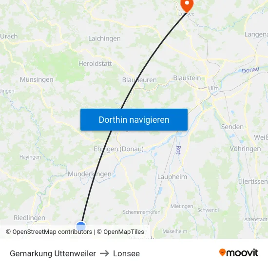 Gemarkung Uttenweiler to Lonsee map