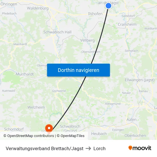 Verwaltungsverband Brettach/Jagst to Lorch map