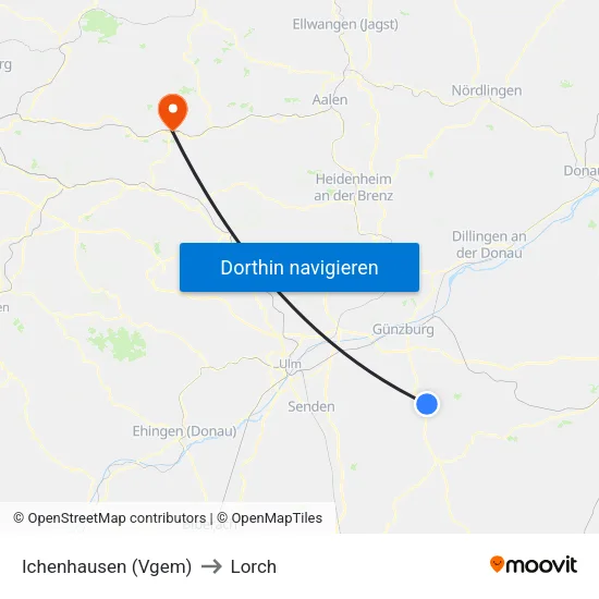 Ichenhausen (Vgem) to Lorch map
