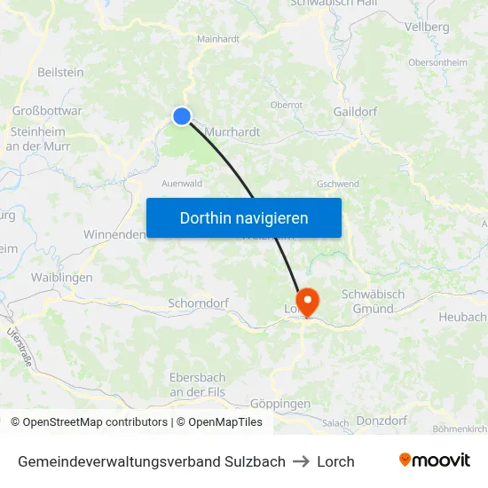 Gemeindeverwaltungsverband Sulzbach to Lorch map