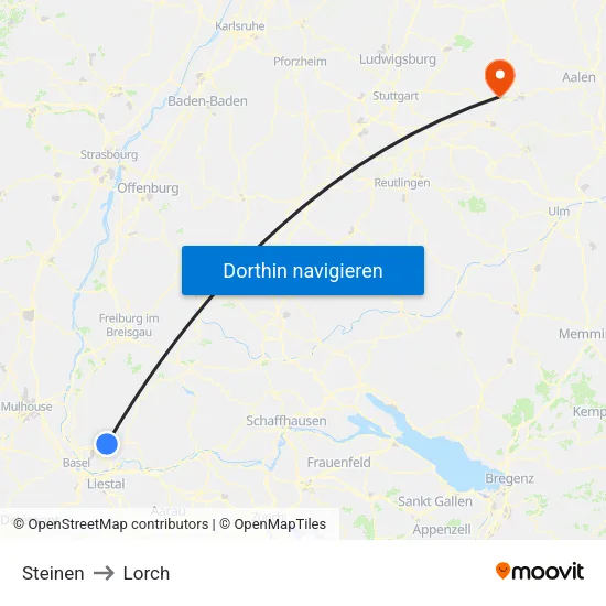 Steinen to Lorch map