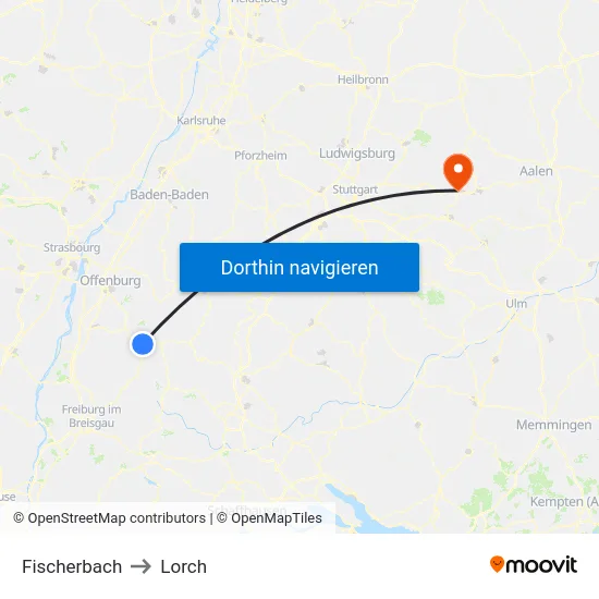 Fischerbach to Lorch map