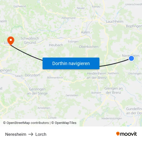 Neresheim to Lorch map