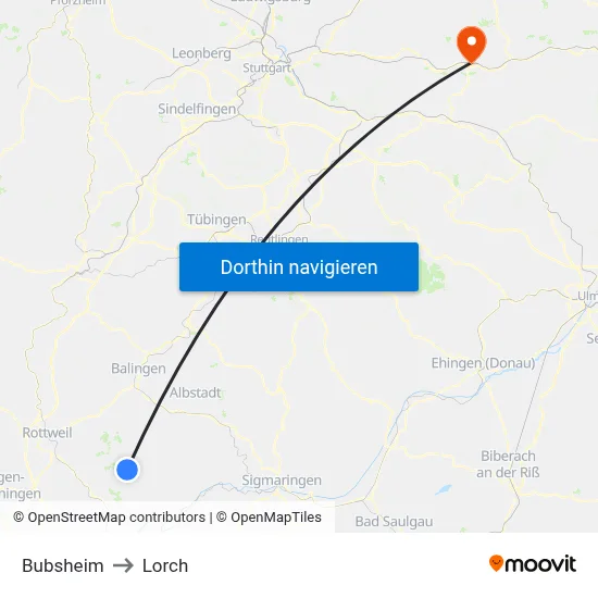 Bubsheim to Lorch map