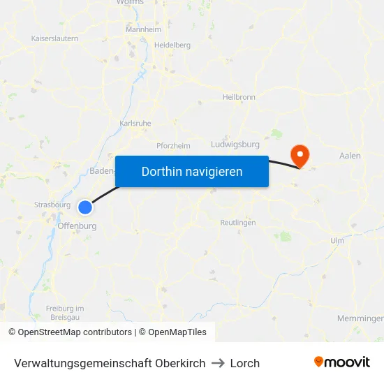 Verwaltungsgemeinschaft Oberkirch to Lorch map