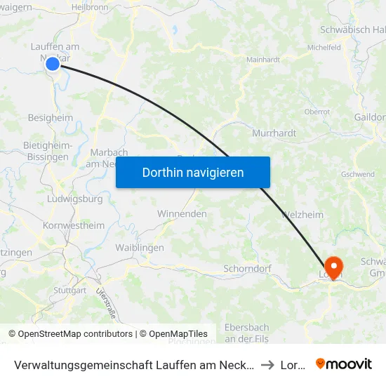 Verwaltungsgemeinschaft Lauffen am Neckar to Lorch map