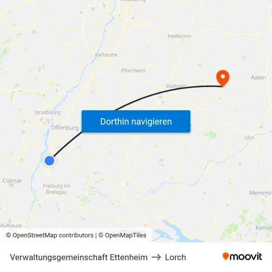 Verwaltungsgemeinschaft Ettenheim to Lorch map
