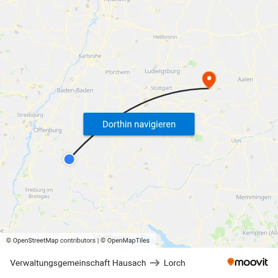 Verwaltungsgemeinschaft Hausach to Lorch map