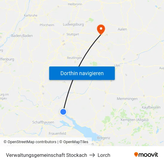 Verwaltungsgemeinschaft Stockach to Lorch map