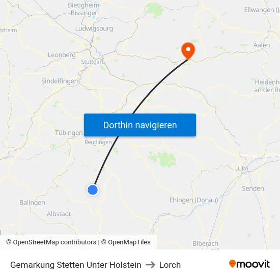 Gemarkung Stetten Unter Holstein to Lorch map