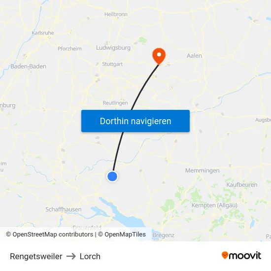 Rengetsweiler to Lorch map